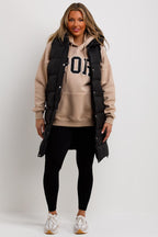 Women's Hooded Padded Gilet Vest | Black