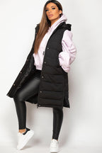Women's Hooded Padded Gilet Vest | Black