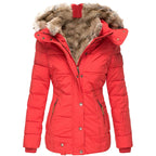 Women's Insulated Waterproof Winter Puffer Jacket with Faux Fur Hood - Tailored Fit