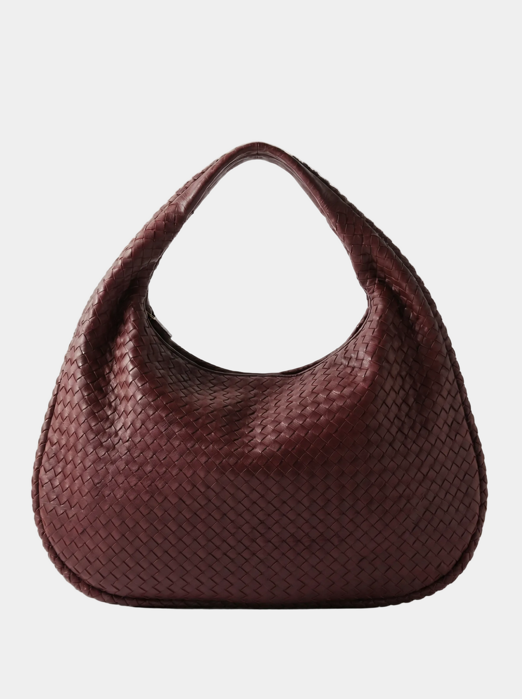 Vegan Leather Zip Closure Shoulder Bag | Burgundy