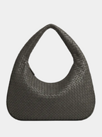 Woven Vegan Leather Everyday Tote Bag | Dark Grey